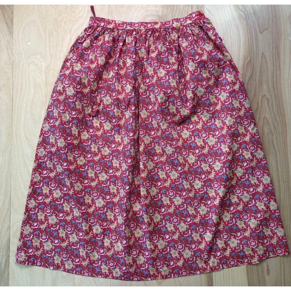 liberty Red Floral Midi Skirt